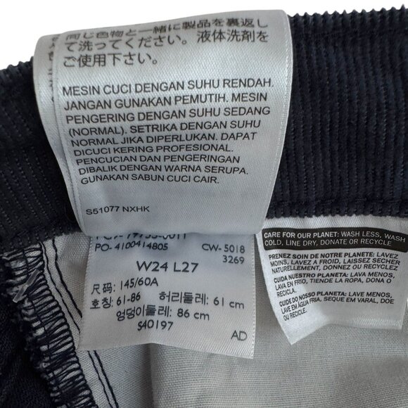 Levi's Ribcage Straight Ankle Corduroy Pants Navy Blue - Picture 8 of 8